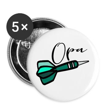 Darts Player Darts Grandpa - Buttons large 2.2''/56 mm (5-pack) - white - Front