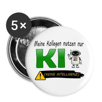 Les collègues n’utilisent que l’IA (sans intelligence) - Lot de 5 grands badges (56 mm) - blanc - Devant