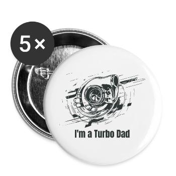 Turbo Vader Motordesign - Lot de 5 grands badges (56 mm) - blanc - Devant