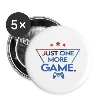 Just_one_more_game_ _retro_style - Buttons large 2.2''/56 mm (5-pack) - white - Front