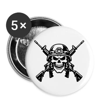 War - Buttons large 2.2''/56 mm (5-pack) - white - Front