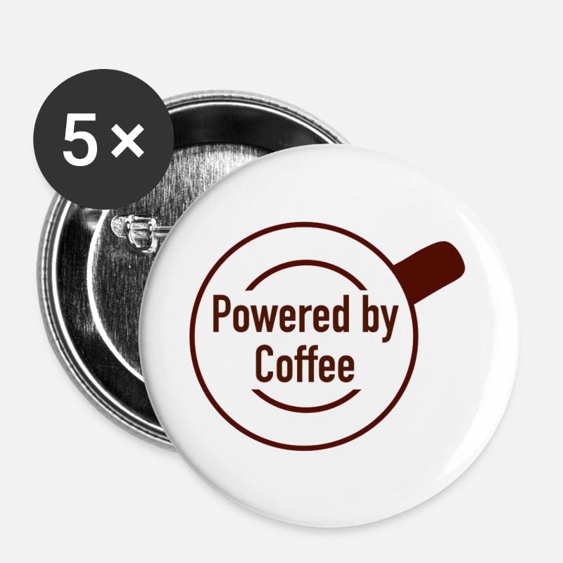 Powered by Coffee - Buttons large 2.2''/56 mm (5-pack) - white