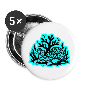 Coral Reef Ocean Coral Icon - Buttons large 2.2''/56 mm (5-pack) - white - Front