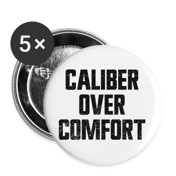 Caliber Ahead of Comfort – Concealed Carry in Accordance with 2nd V - Buttons large 2.2''/56 mm (5-pack) - white - Front