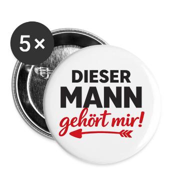 CET HOMME m’appartient Cadeau de partenaire pour les couples - Lot de 5 grands badges (56 mm) - blanc - Devant
