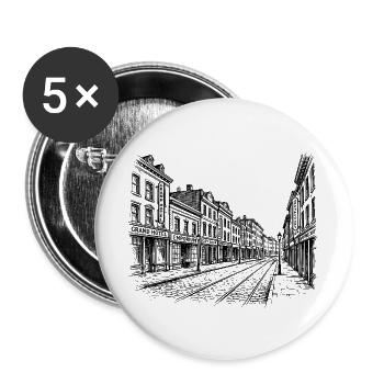 Rue Vintage - Lot de 5 grands badges (56 mm) - blanc - Devant