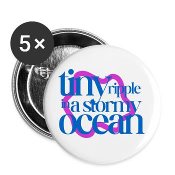 Tiny ripple in a stormy ocean (pink background) - Buttons groß 56 mm (5er Pack) - Weiß - Vorne