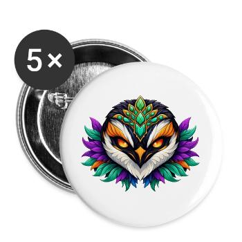 Fabeltier Pinguin Karneval Verkleidung Fasching - Buttons groß 56 mm (5er Pack) - Weiß - Vorne