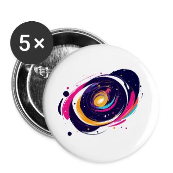 Farbwirbel Galaxie Weltall Muster - Buttons groß 56 mm (5er Pack) - Weiß - Vorne