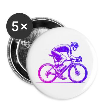 Roadbike Grafik für Rennrad - Buttons groß 56 mm (5er Pack) - Weiß - Vorne