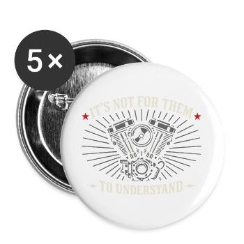 Warum Wir Motorrad Fahren, - Buttons groß 56 mm (5er Pack) - Weiß - Vorne