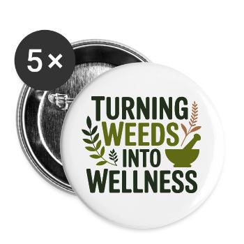 Herboriste transformant les mauvaises herbes en professionnels du bien-être - Lot de 5 grands badges (56 mm) - blanc - Devant
