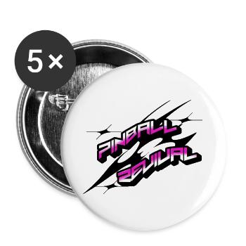 Pinball Revival Neon Retro - Buttons groß 56 mm (5er Pack) - Weiß - Vorne