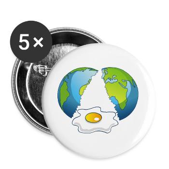 La planète Terre est un oeuf - Lot de 5 grands badges (56 mm) - blanc - Devant