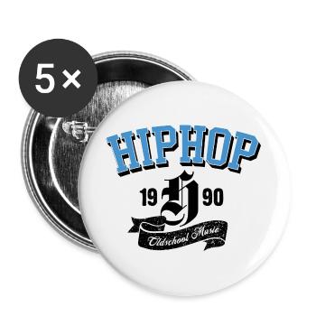 Oldschool HipHop Arch Logo - Buttons large 2.2''/56 mm (5-pack) - white - Front