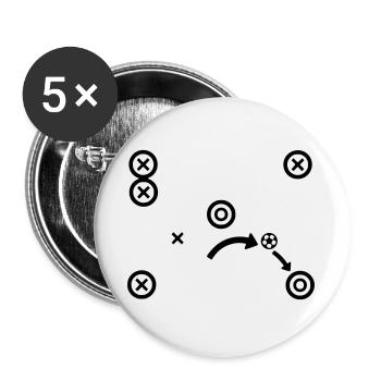 Stratégie des entraîneurs tactiques de football - Lot de 5 grands badges (56 mm) - blanc - Devant