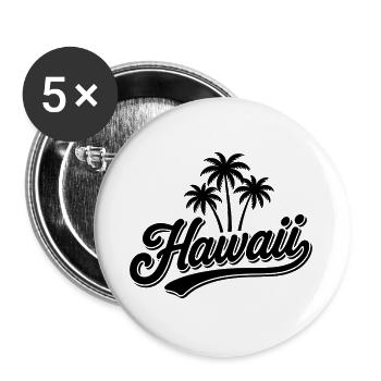 Ambiances d’été hawaïenne avec palmiers et mer - Lot de 5 grands badges (56 mm) - blanc - Devant