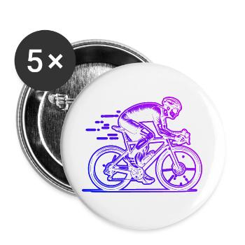 Motif minimaliste du vélo de route - Lot de 5 grands badges (56 mm) - blanc - Devant