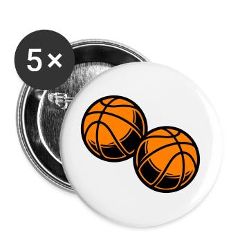 Basketball Symbol Team - Buttons groß 56 mm (5er Pack) - Weiß - Vorne