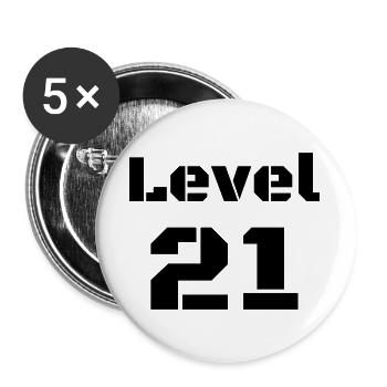 Level 21 - Buttons groß 56 mm (5er Pack) - Weiß - Vorne