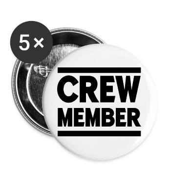 crew member - Buttons large 2.2''/56 mm (5-pack) - white - Front