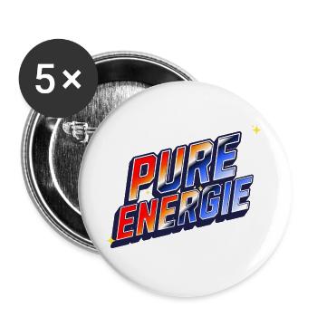Pure Energy Retro - Energy, Power and Motivation - Buttons large 2.2''/56 mm (5-pack) - white - Front