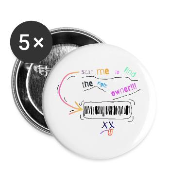 Senden Sie mich bitte an den rechtmäßigen Besitzer. - Buttons groß 56 mm (5er Pack) - Weiß - Vorne