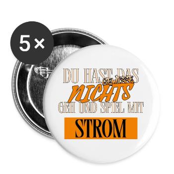 Lustiges Typo Kontrast Retro Poster Spruch - Buttons groß 56 mm (5er Pack) - Weiß - Vorne