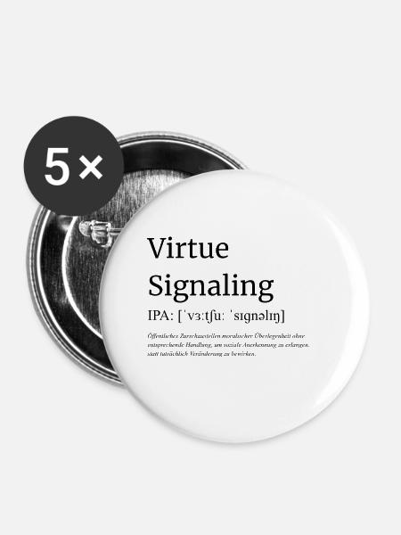 Virtue_Signaling - Buttons groß 56 mm (5er Pack) - Weiß