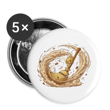 Haunted Broom Whirling Spirit - Buttons large 2.2''/56 mm (5-pack) - white - Front