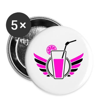 Cocktail Flügel - Buttons groß 56 mm (5er Pack) - Weiß - Vorne