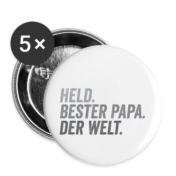 Ehemann Bester Papa Vatertag lustig - Buttons groß 56 mm (5er Pack) - Weiß - Vorne