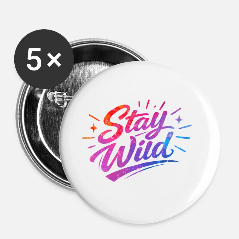 Stay_wild_ - Buttons groß 56 mm (5er Pack) - Weiß
