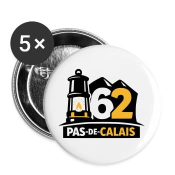 62 Pas de Calais Emblem - Buttons groß 56 mm (5er Pack) - Weiß - Vorne