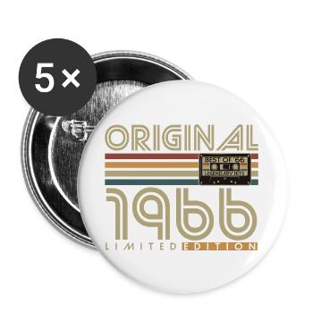 Original 1966 Jahrgang Vintage Geburtstag Geschenk - Buttons groß 56 mm (5er Pack) - Weiß - Vorne