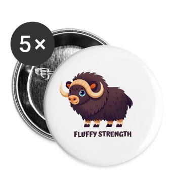 Musc, force duveteuse - Lot de 5 grands badges (56 mm) - blanc - Devant