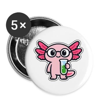 Petit Labbar avec ailes axolotl - Lot de 5 grands badges (56 mm) - blanc - Devant