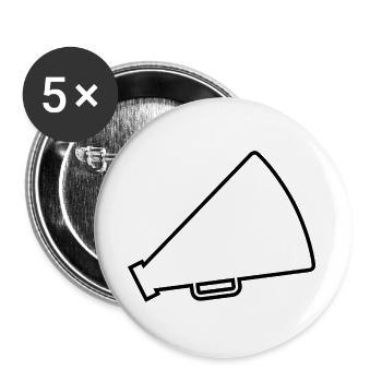 Pom-pom girl du mégaphone - Lot de 5 grands badges (56 mm) - blanc - Devant