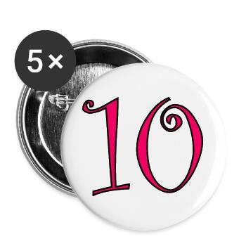 10. 10 YEARS. 10th ANNIVERSARY. 10 YEAR ANNIVERSARY. - Buttons large 2.2''/56 mm (5-pack) - white - Front
