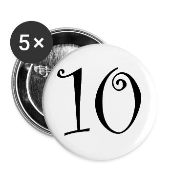 10. 10 YEARS. 10th ANNIVERSARY. 10 YEAR ANNIVERSARY. - Buttons large 2.2''/56 mm (5-pack) - white - Front