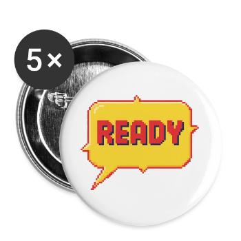 Ready Pixel Burst - Buttons groß 56 mm (5er Pack) - Weiß - Vorne