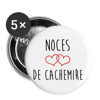 Kaschmirhochzeit 47 Jahre Ehe - Buttons groß 56 mm (5er Pack) - Weiß - Vorne