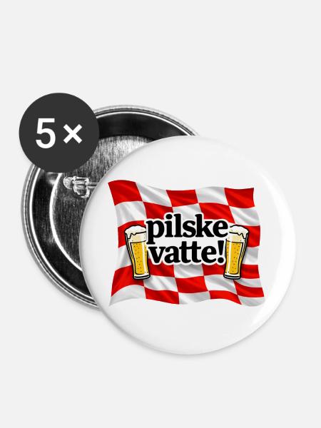 Pilske raste! - Buttons groß 56 mm (5er Pack) - Weiß