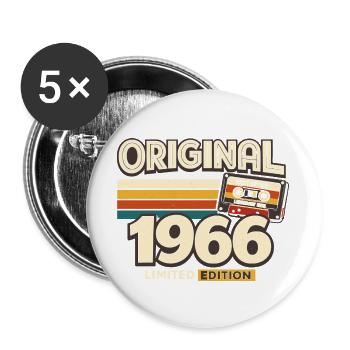 1966 Original Vintage Vintage Gift - Buttons large 2.2''/56 mm (5-pack) - white - Front