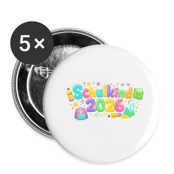 Don d’inscription scolaire 2026 - Lot de 5 grands badges (56 mm) - blanc - Devant