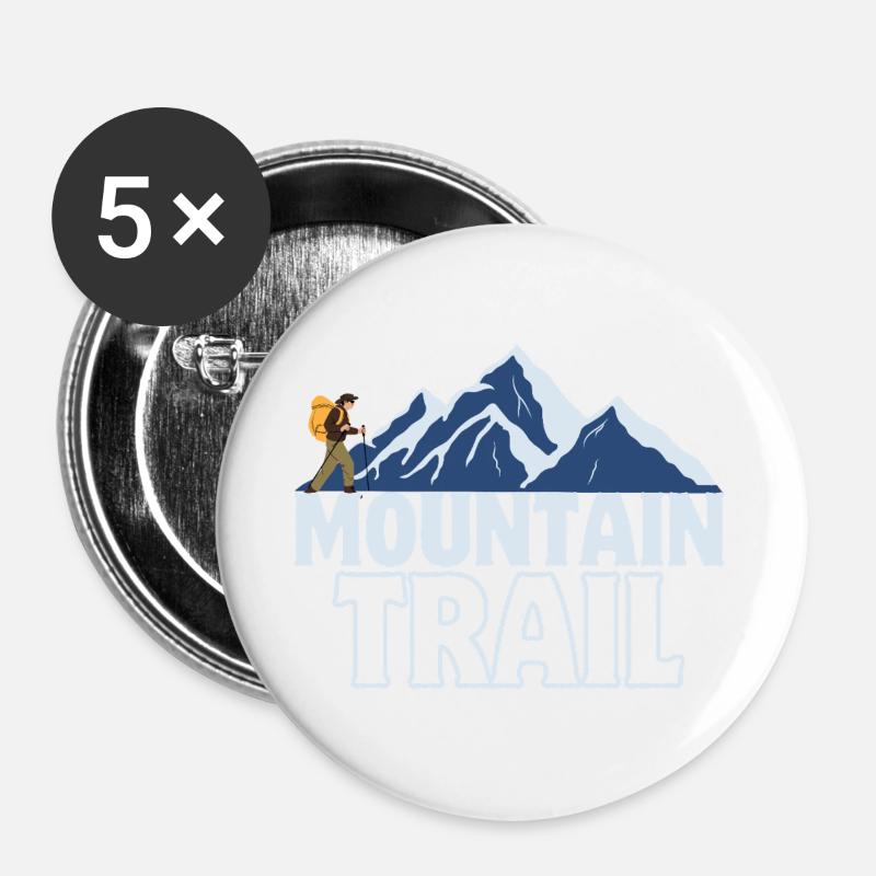 Mountain Trail Adventure - Buttons large 2.2''/56 mm (5-pack) - white