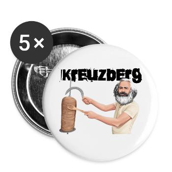 Kreuzberg Döner Marx - Lot de 5 grands badges (56 mm) - blanc - Devant