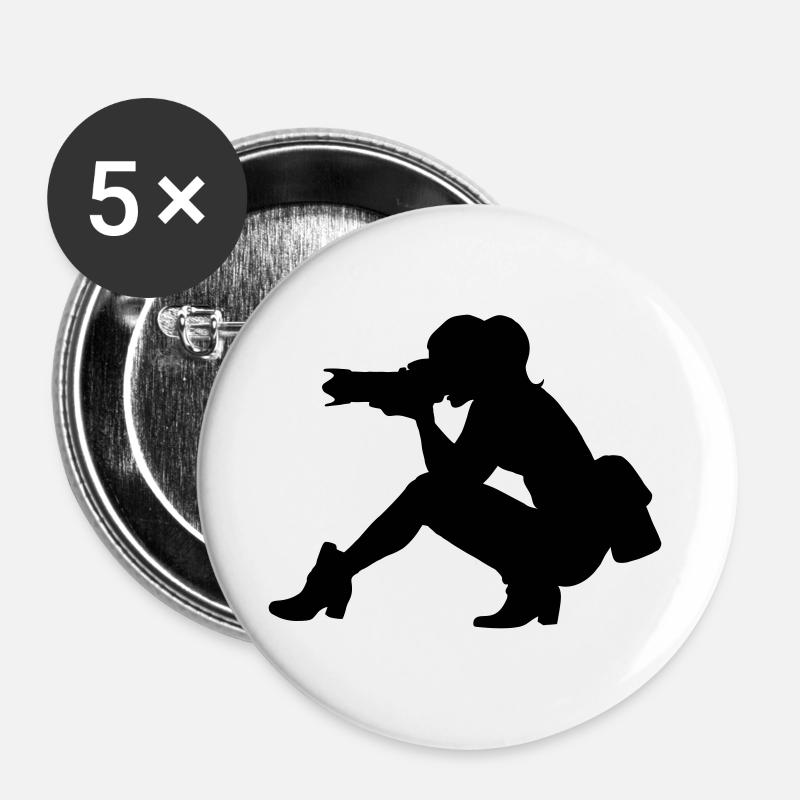 Fotografin Photographer - Buttons large 2.2''/56 mm (5-pack) - white