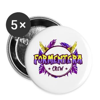 Formentera Crew Bunt - Buttons groß 56 mm (5er Pack) - Weiß - Vorne