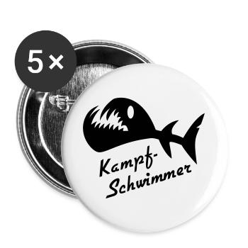 Battle Whimmer Fish 2 - Buttons large 2.2''/56 mm (5-pack) - white - Front
